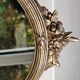 Large round psyche/tilting table mirror, louis xvi/baroque style, in polished patinated brass. 35 x 22 cm