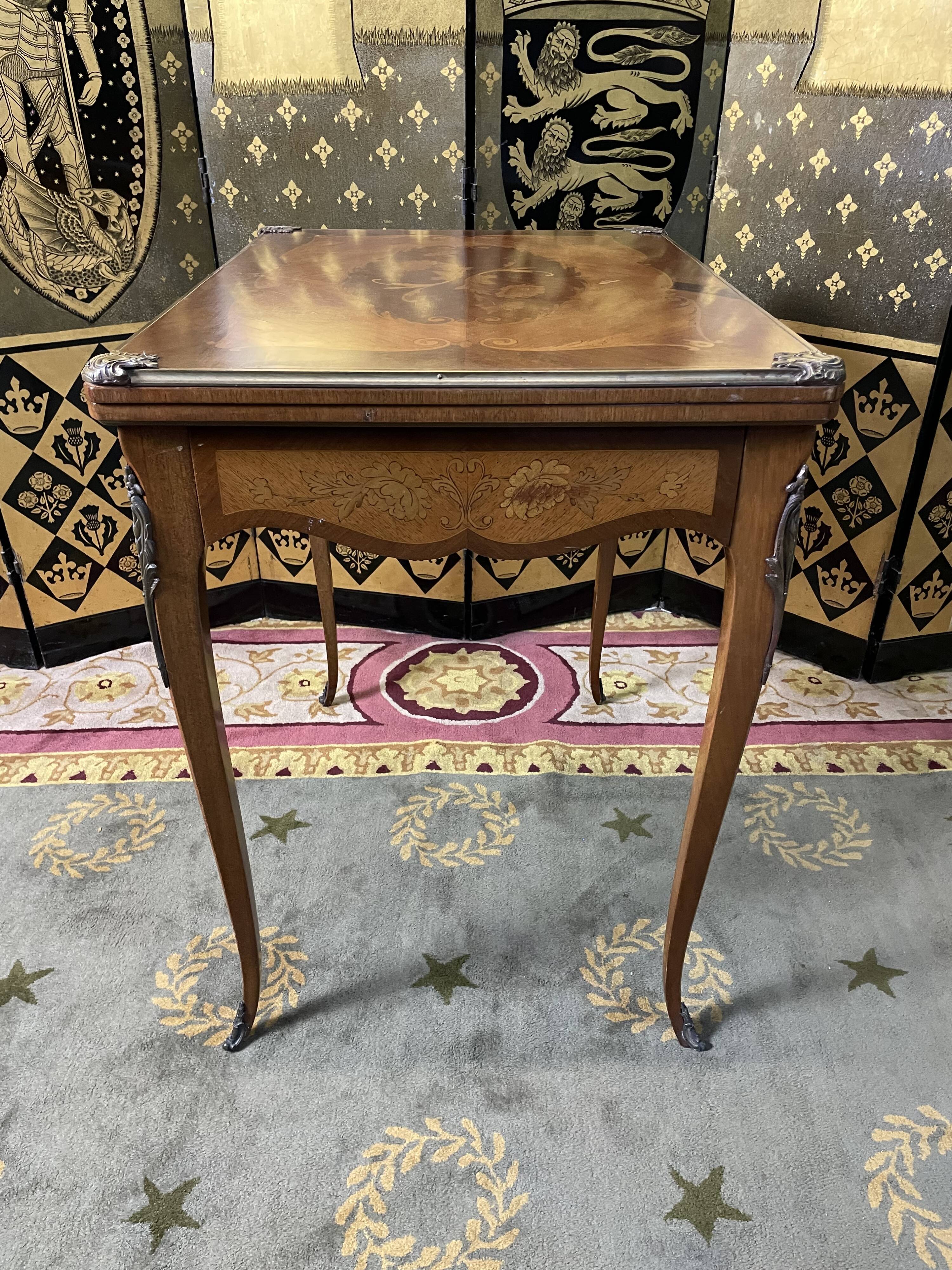 Louis XV style marquetry games table