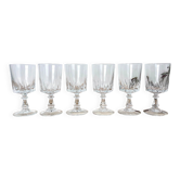 6 Cristal D'Arques Louvre model white wine glasses