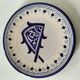 Blue and beige ceramic plate in the Nabeul style, 1970s