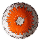 West Germany flat pocket emptier with orange flower decor