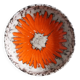 West Germany flat pocket emptier with orange flower decor