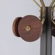 Vintage 1960s floor coat rack in black metal and wood, Italian design