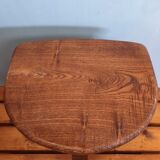 Tabouret tripode chêne massif - brutaliste