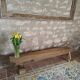 Solid oak bench with asymmetrical legs
