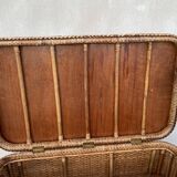 Coffee table braided rattan chest