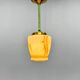 Small Art Deco Brass & Colored Glass Pendant Ligt, Germany 1930's, Restored