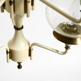 Large 1960s brass and glass tulip ceiling lamp by Hans Agne Jakobsson