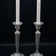 Pair of Neoclassical Victorian Silver Plated Candlesticks