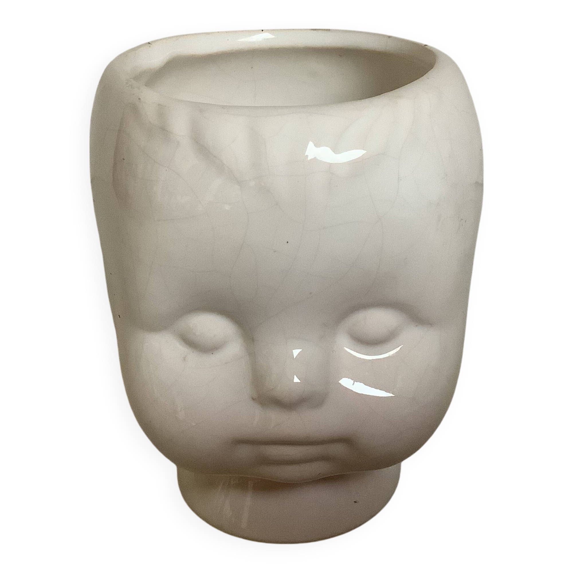 Baby doll shaped vase planter
