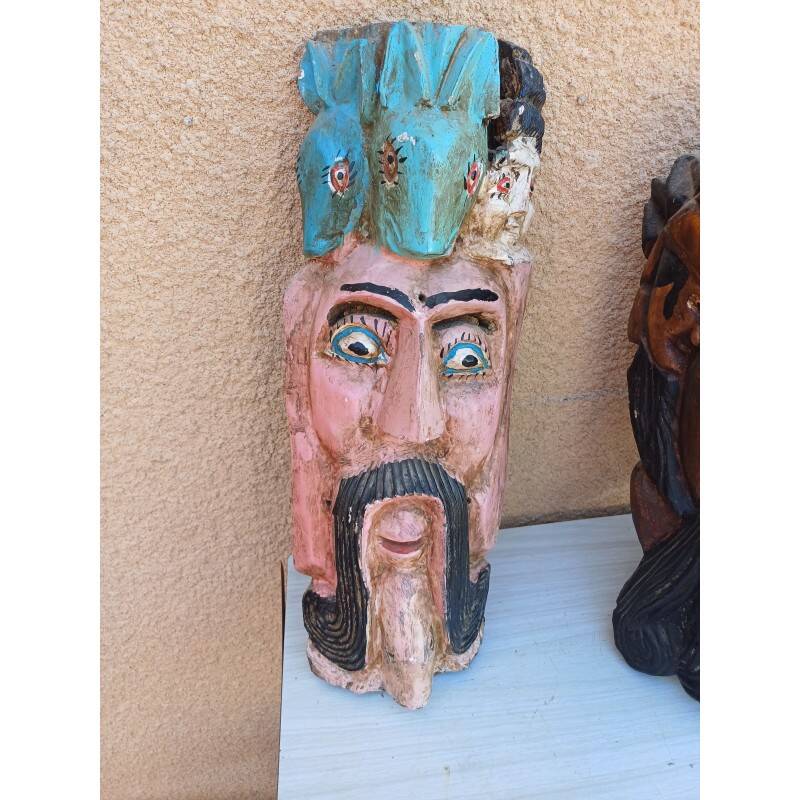 3 ethnic tribal wooden masks 19th century