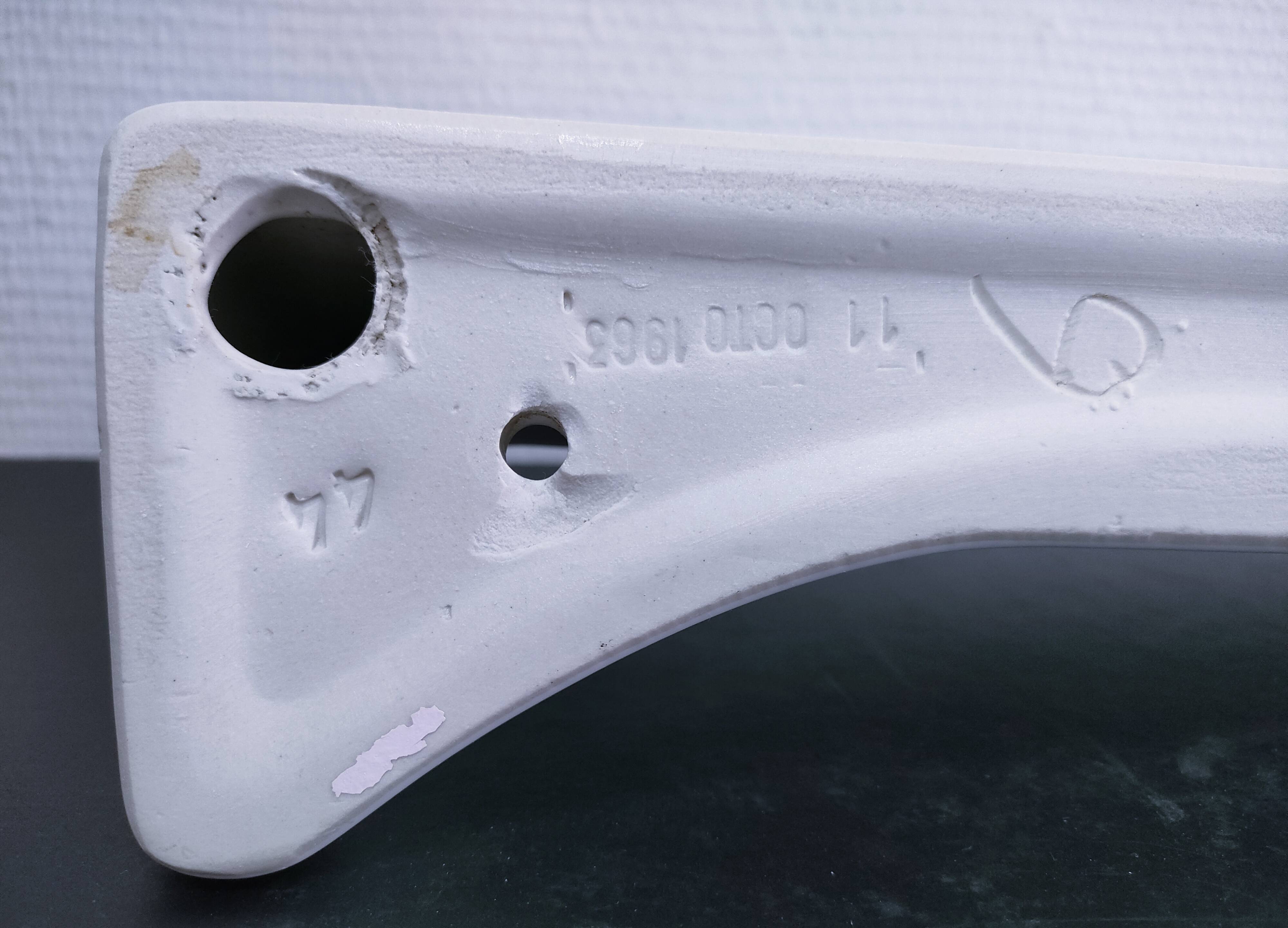 white glazed ceramic wall shelf from the 60s