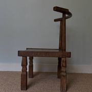 Handcrafted low chair in solid wood – Ivory Coast