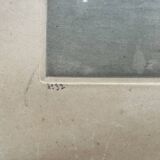 Old engraving The Two Towers signed Dauphin early 20th century