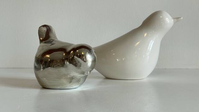 Vintage Ceramic Vase with a Couple of Birds