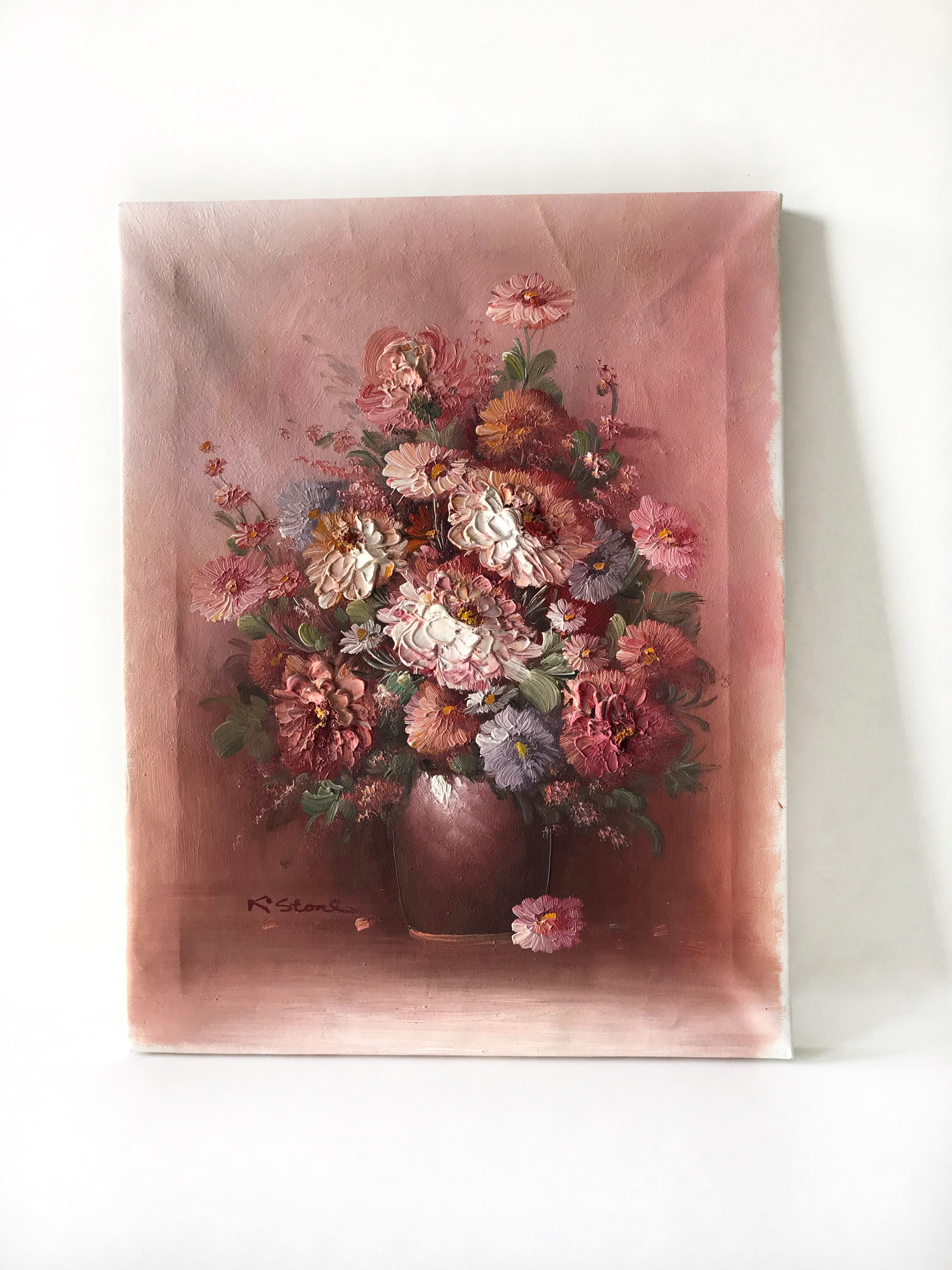 Oil on canvas bouquet of flowers