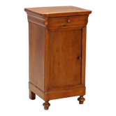 Antique Louis-Philippe bedside table in walnut with drawer, Italy, 19th century.