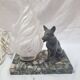 Art Deco marble dog lamp