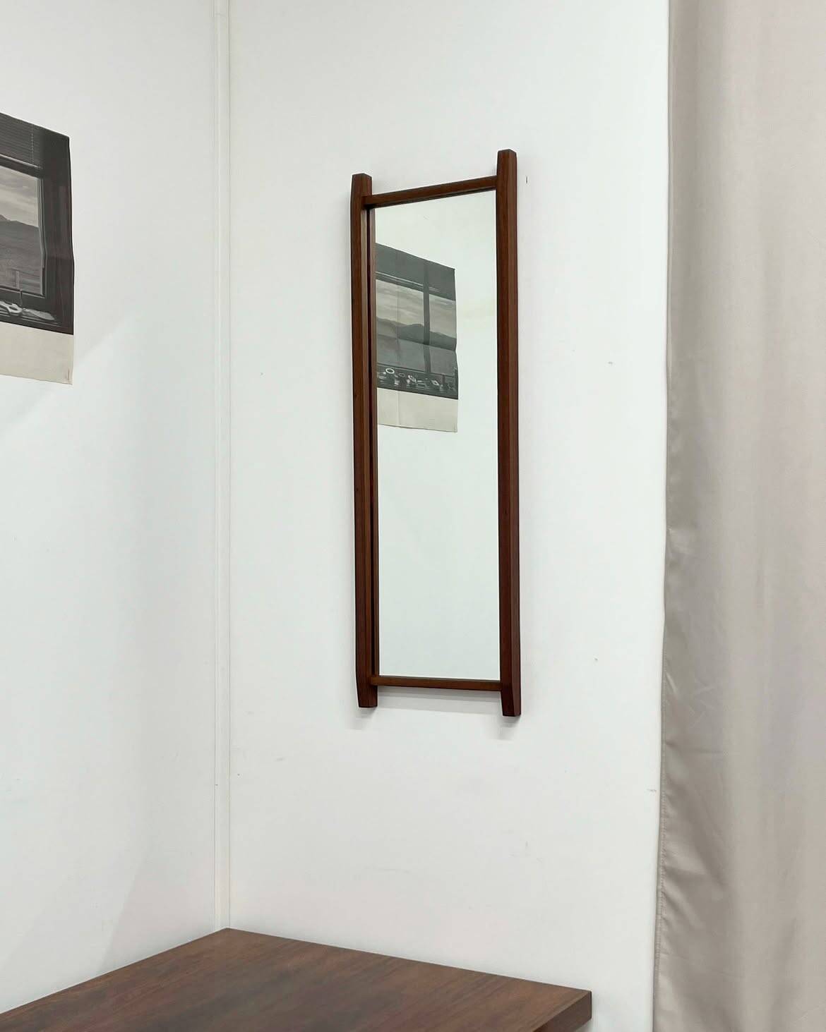 Rectangular teak mirror