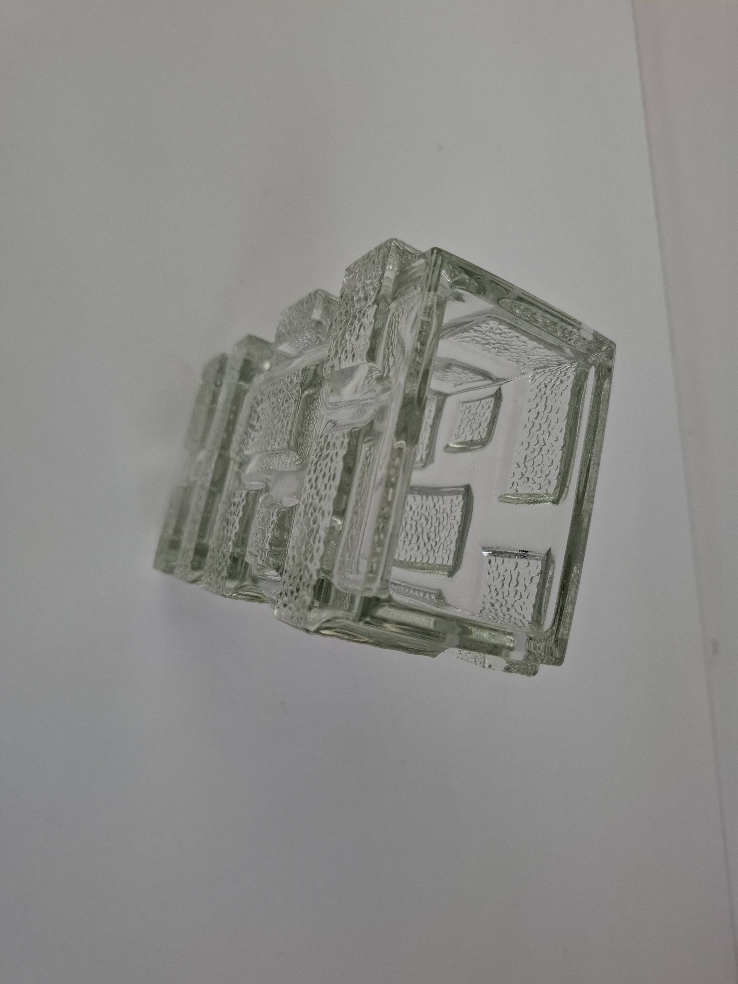1969 Brickwork Pressed Glass Vase by Jiří Zejmon for Rudolfova Huť, Czechos