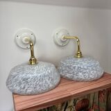 Pair of blue wall sconces