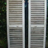 Old wooden slatted shutters