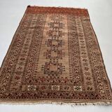 Vintage Afghan Turkoman village Rug 170x112 cm, Red, Black Tribal Medium