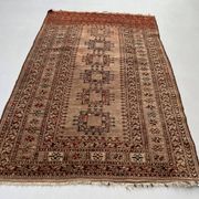 Vintage Afghan Turkoman village Rug 170x112 cm, Red, Black Tribal Medium
