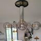 Vintage 1980 smoked glass pendant light
