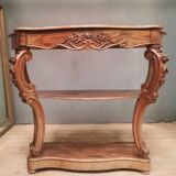 19th century Louis XV style console table in veneer wood