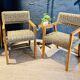 Pair of Olivier de Schrijver armchairs in water hyacinth