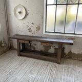 Solid oak console workbench 220cm