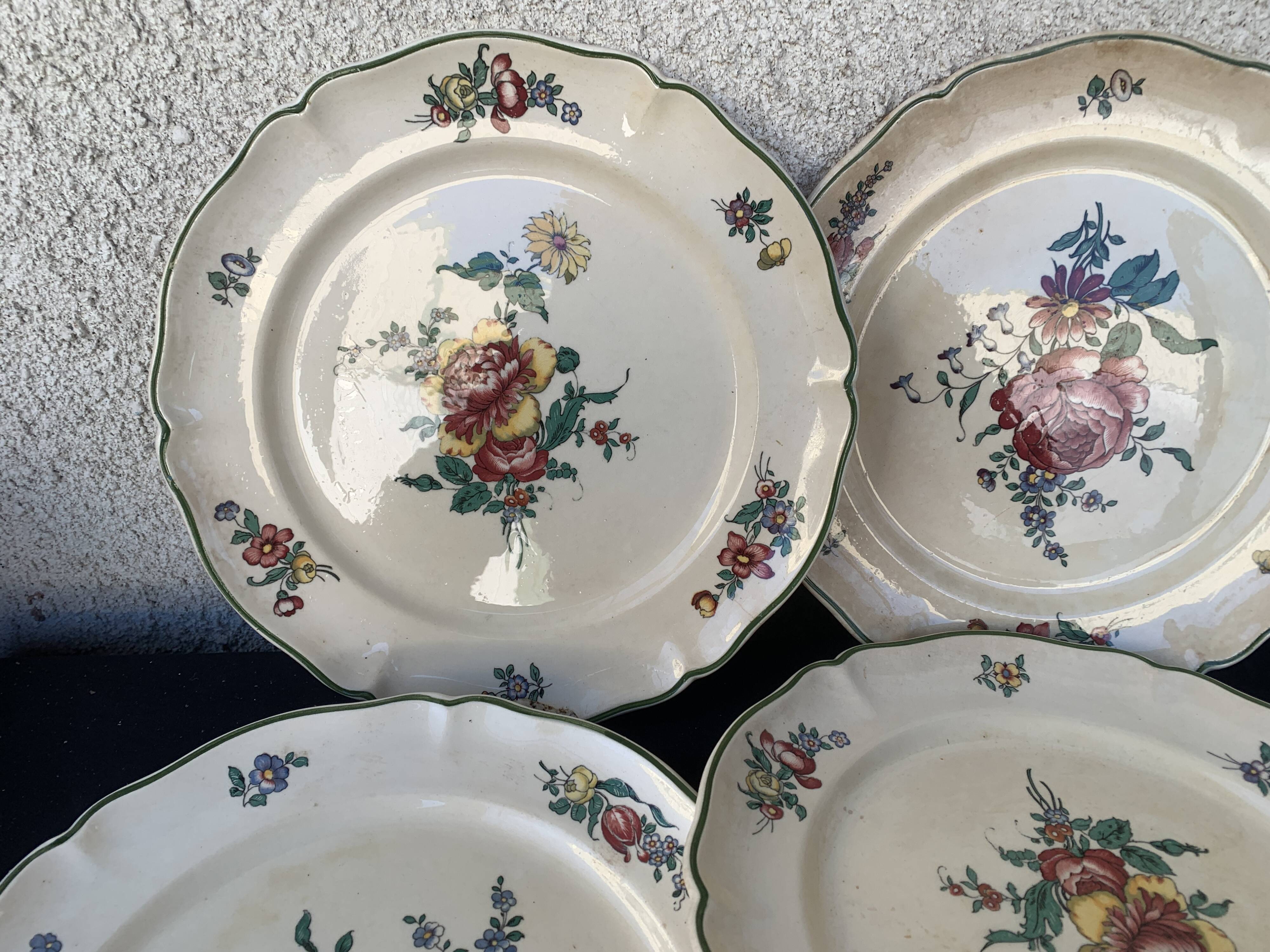 6 Villeroy and Boch Mettlach earthenware soup plates