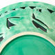 Openwork XL dish in green slurry like olive branches