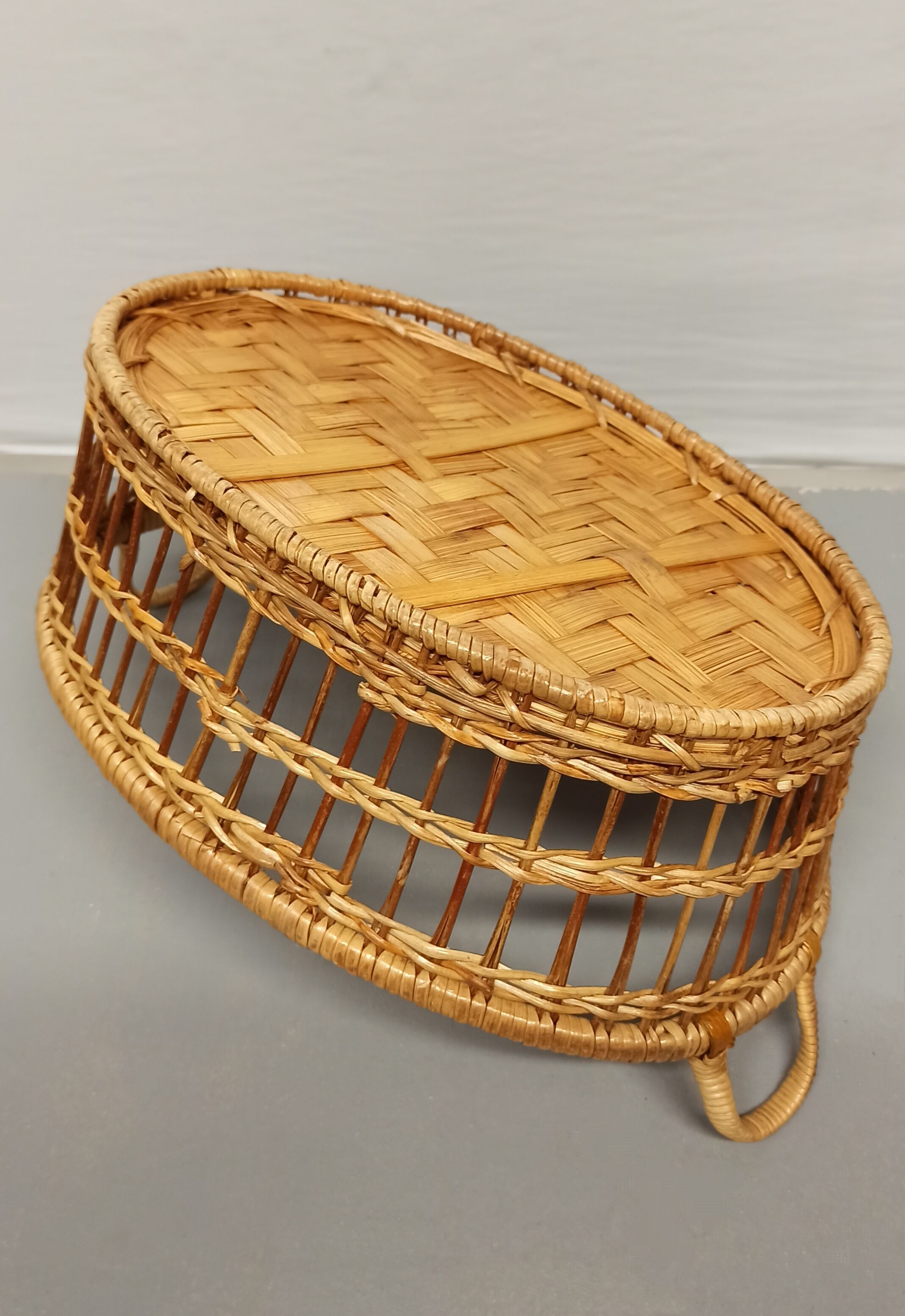 Rattan braided basket