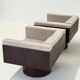 Ensemble de 2 chaises longues sculpturales en métal italien