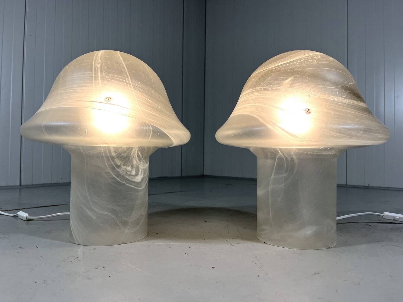 Peill & Putzler glass mushroom table lamps 1970’s