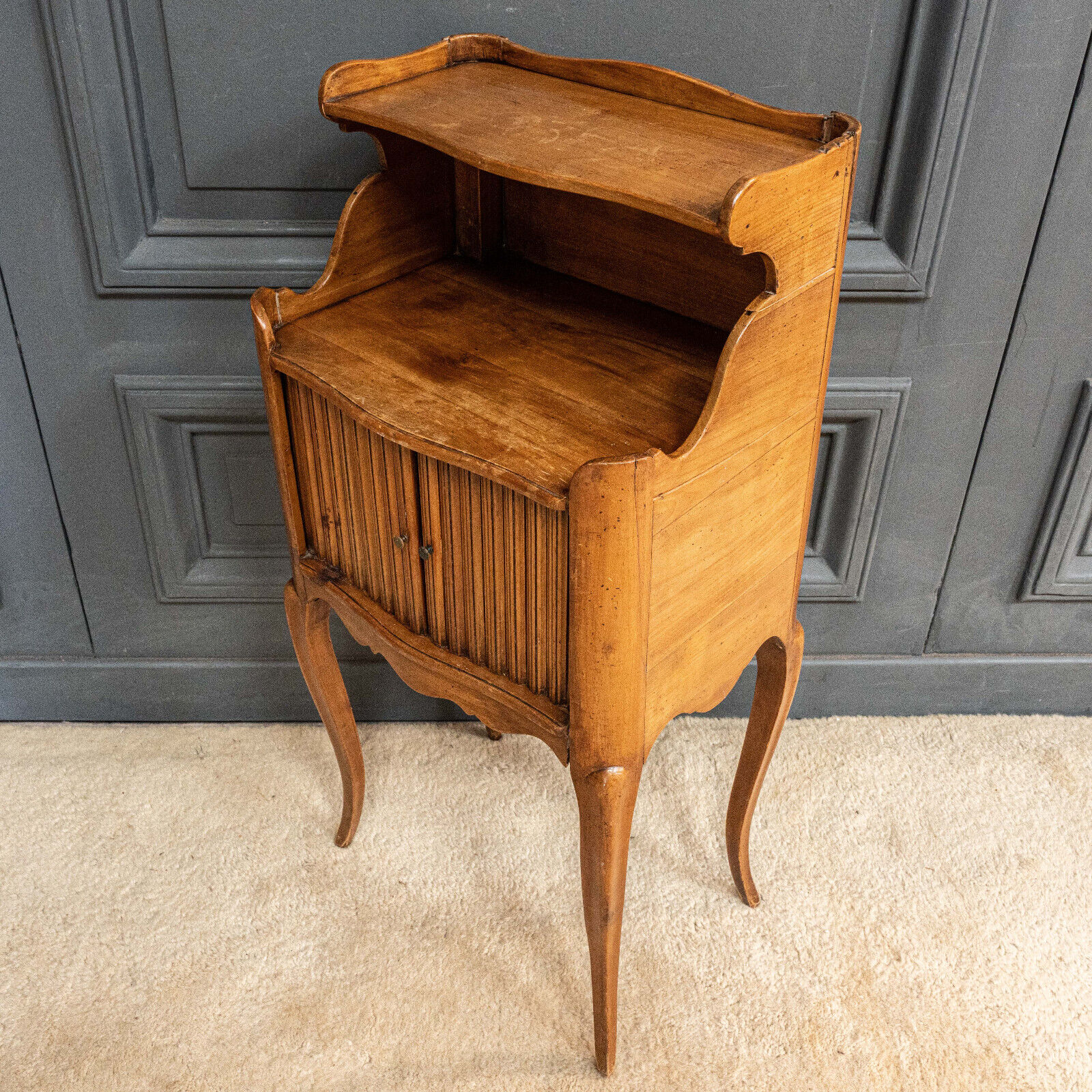 Louis XV style curtain bedside in walnut nineteenth sword feet