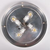 Vintage ceiling lamp with chrome and murano glass, 1960s