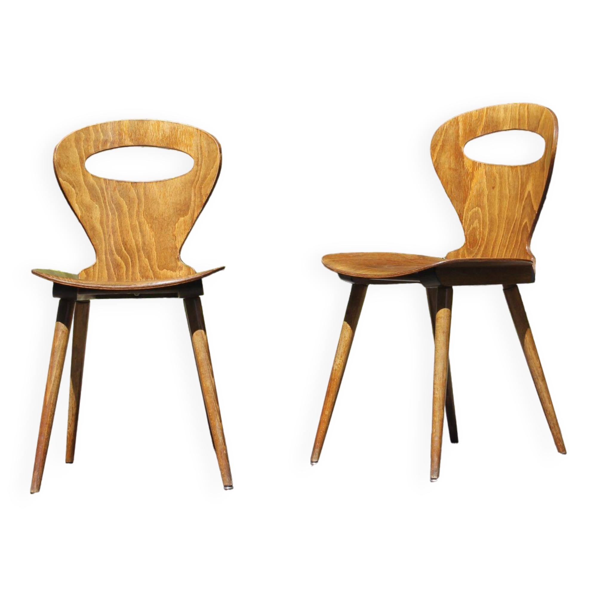 Pair of "Fourmi" bistro chairs Baumann France 1960s