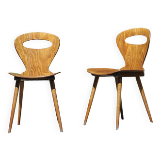 Pair of "Fourmi" bistro chairs Baumann France 1960s