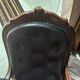 Voltaire armchair in black leather