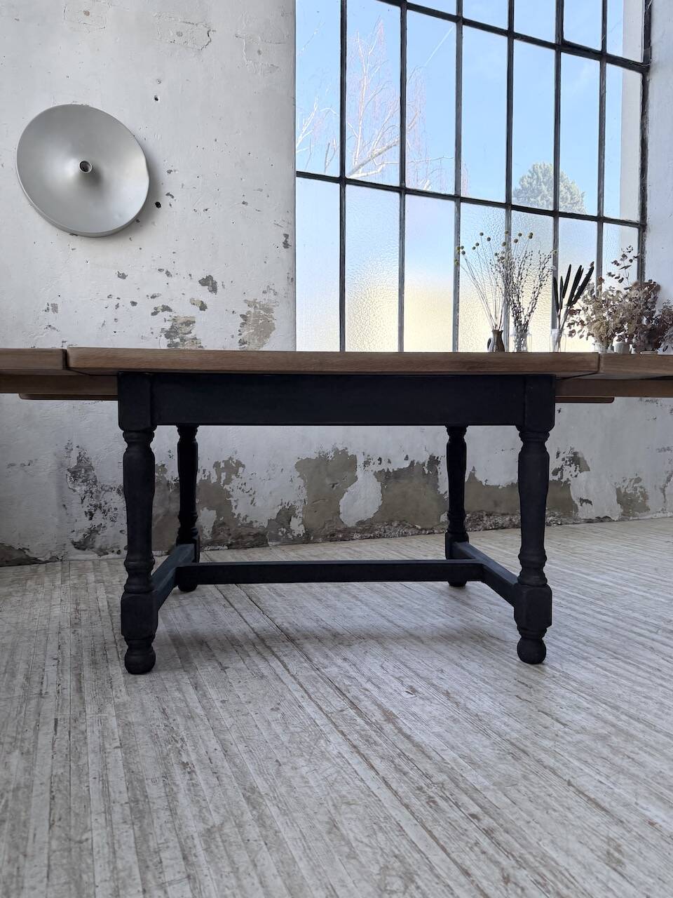 Table de ferme en chêne avec rallonges