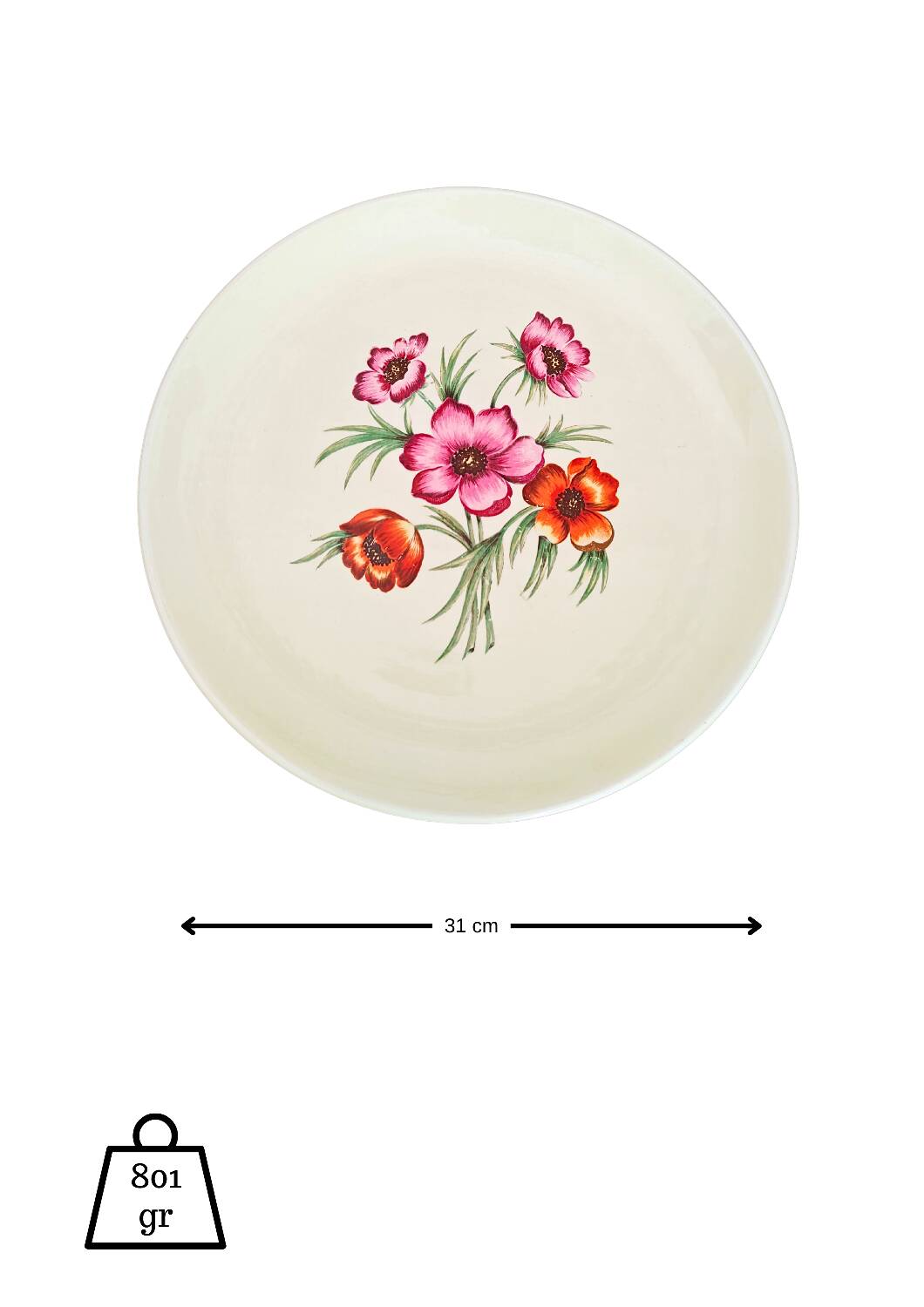 Grand plat Anemone Salins France