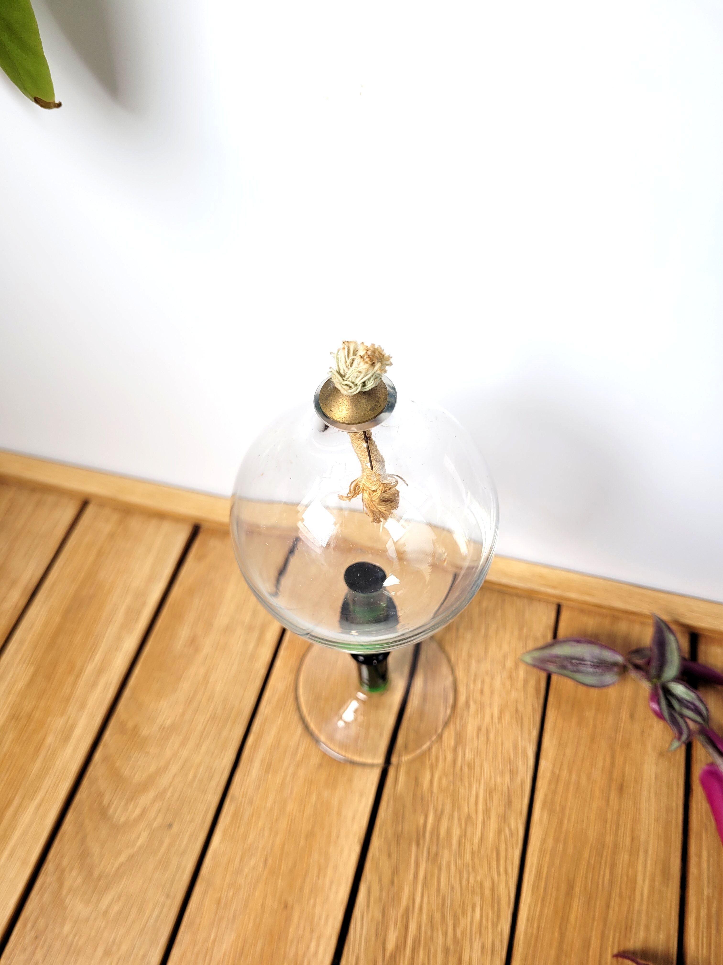 Blown glass oil lamp