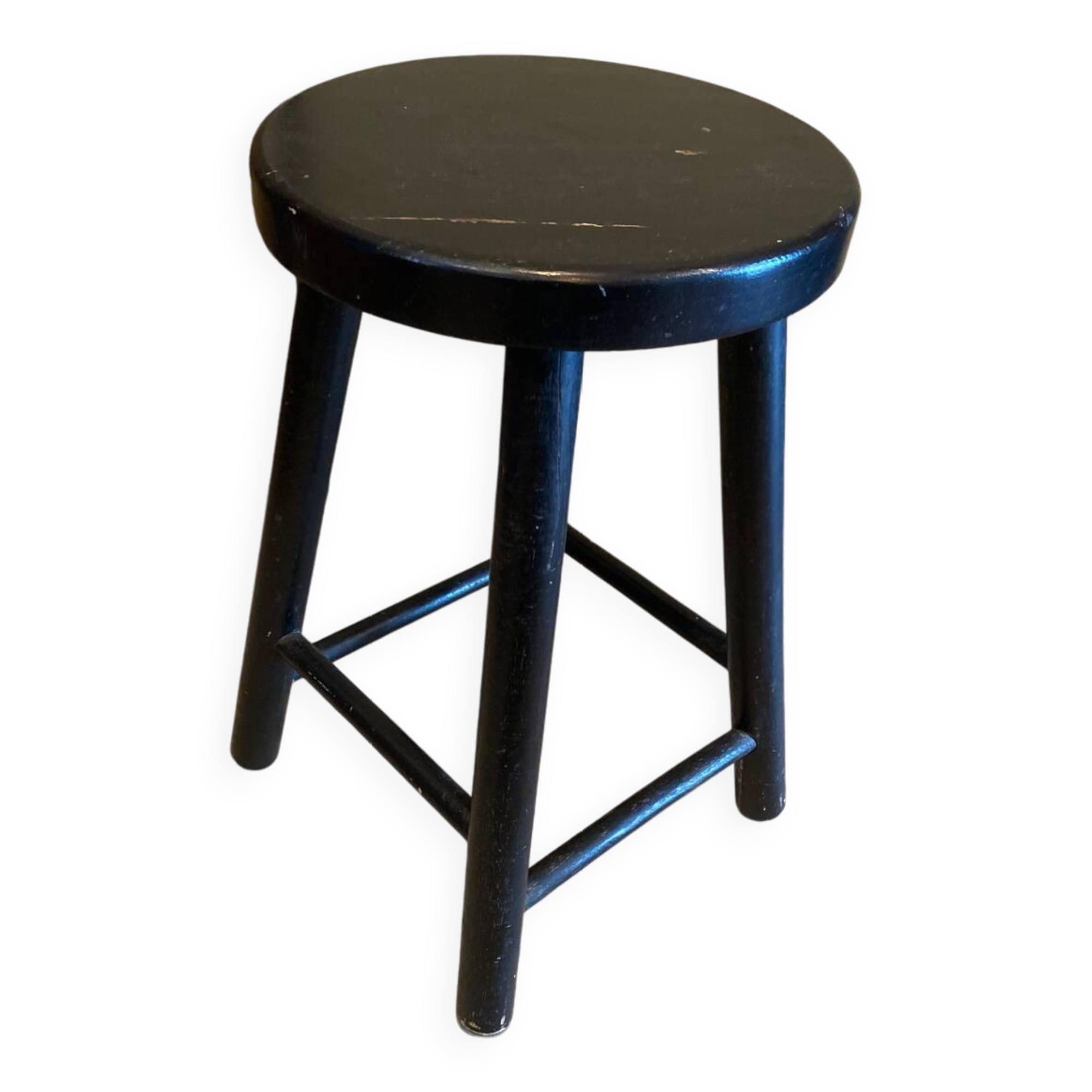 Black wooden stool