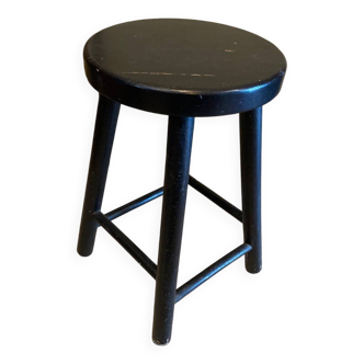 Black wooden stool