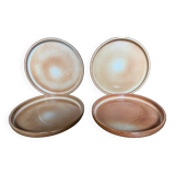 Lot de 4 assiettes  plates grès vintage