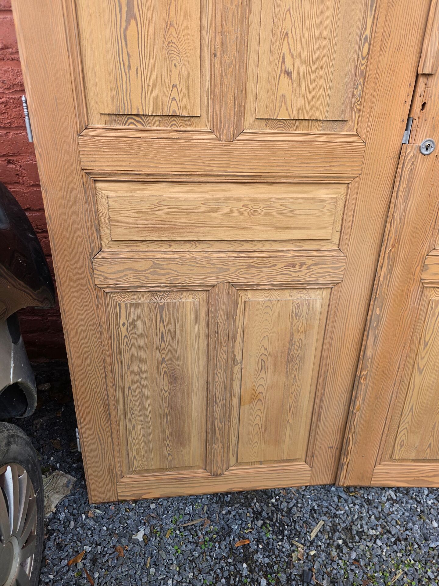 4 old cupboard doors in pitch pine