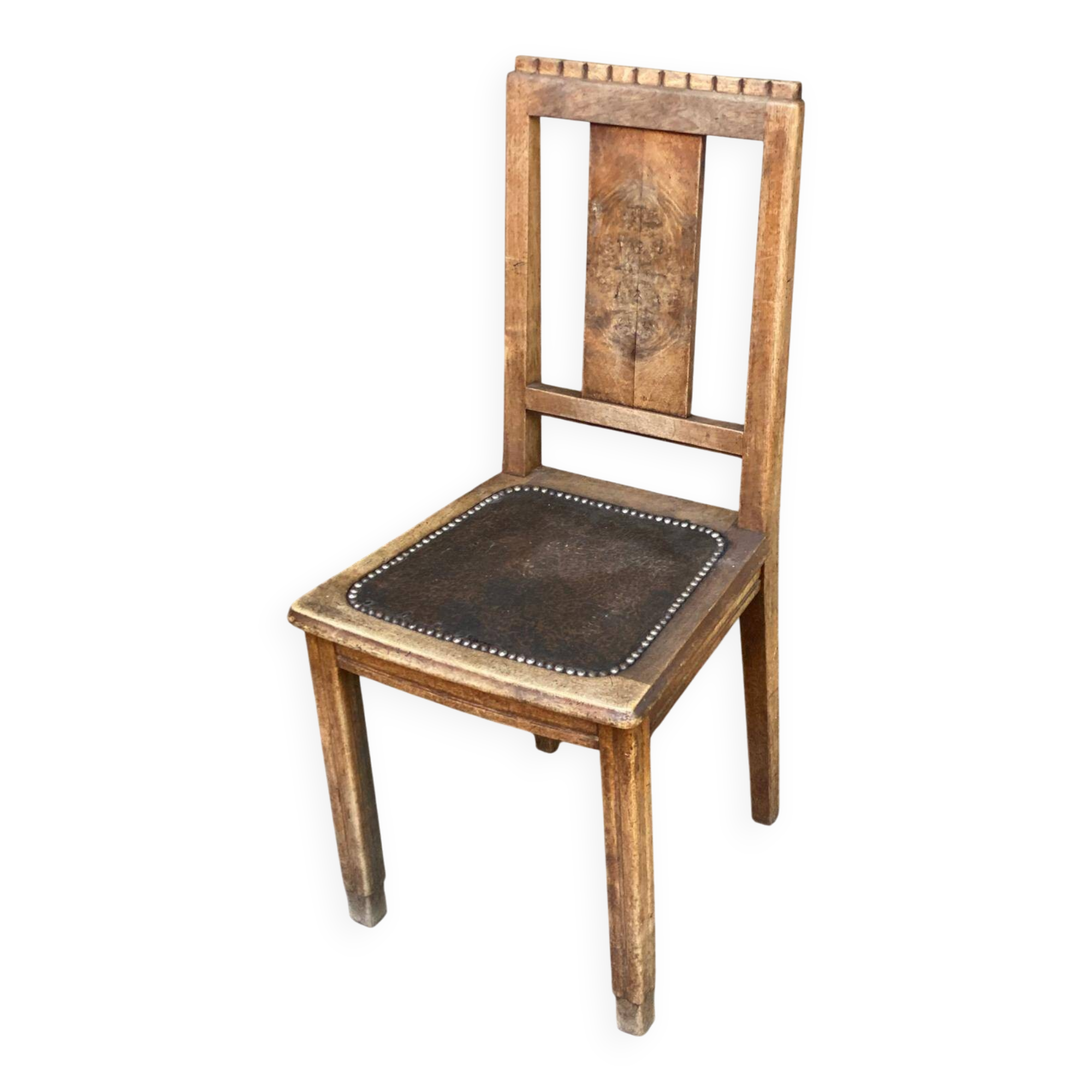 Art Deco chair in wood and brown